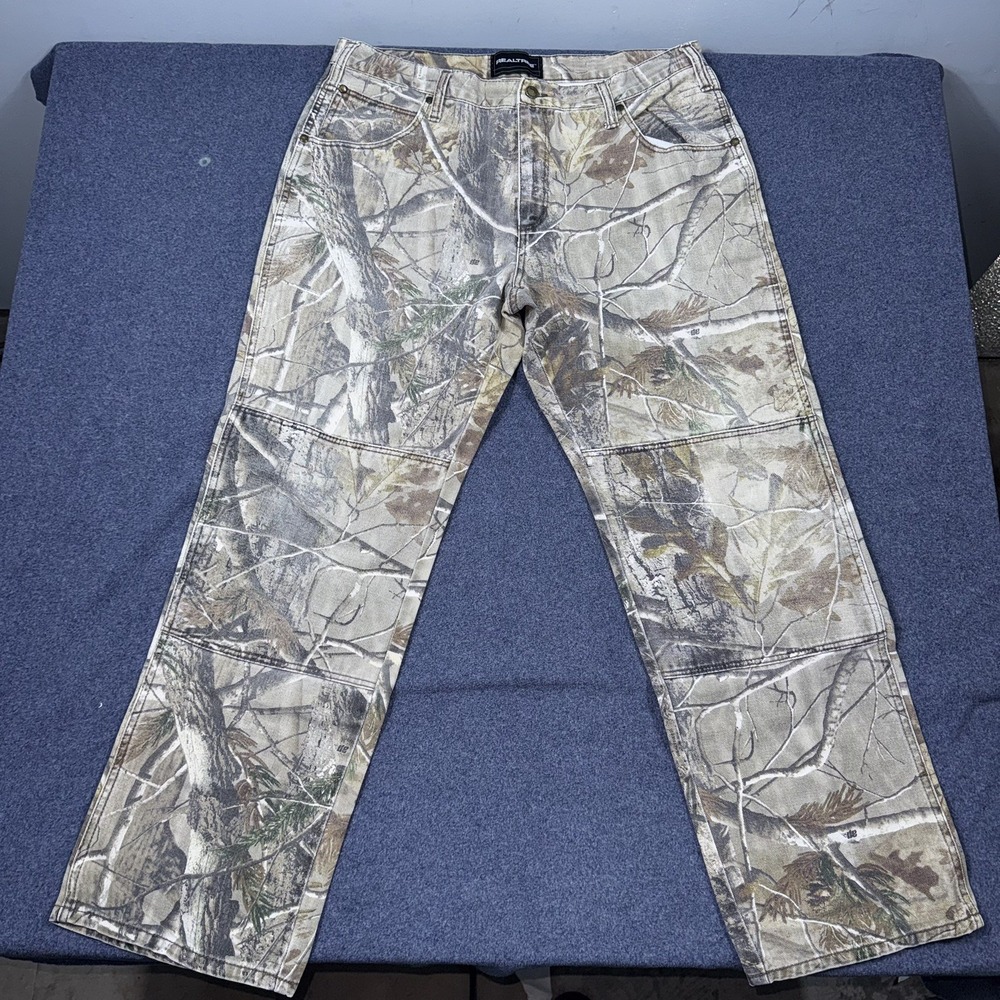 Vintage Realtree Hardwoods Camo Pants Mens 36x32 Straight Leg Denim Hunting